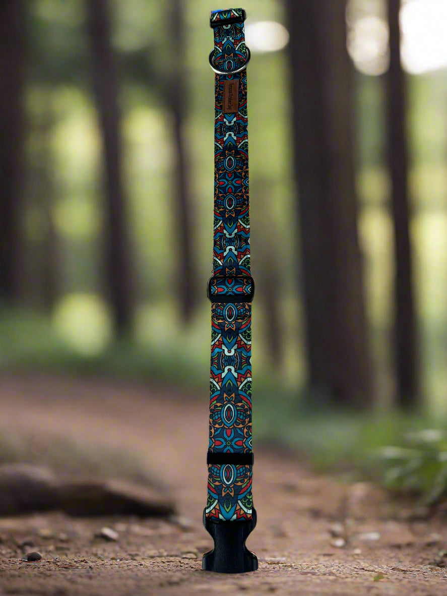 Dog Collar M Wide Adjustable 16-21"