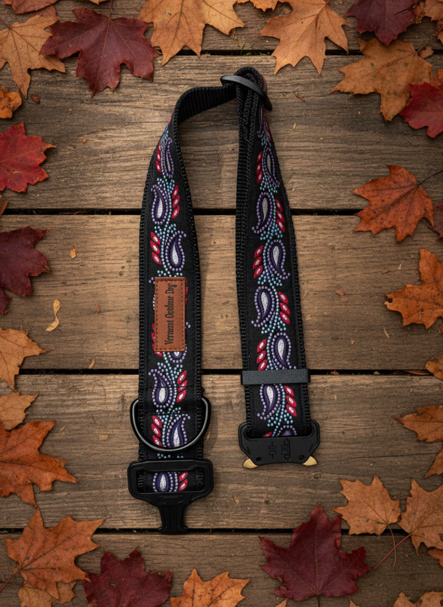 Dog Collar L Wide Adjustable 21-28" Tactical Buckle