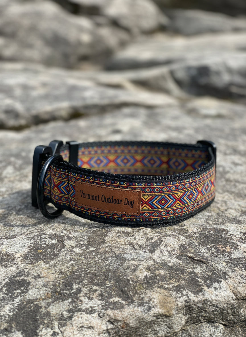 Dog Collar M Wide Adjustable 16-21" Tactical Buckle