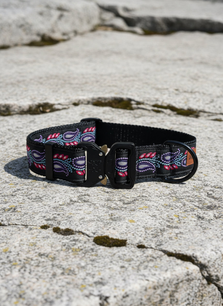 Dog Collar L Wide Adjustable 21-28" Tactical Buckle