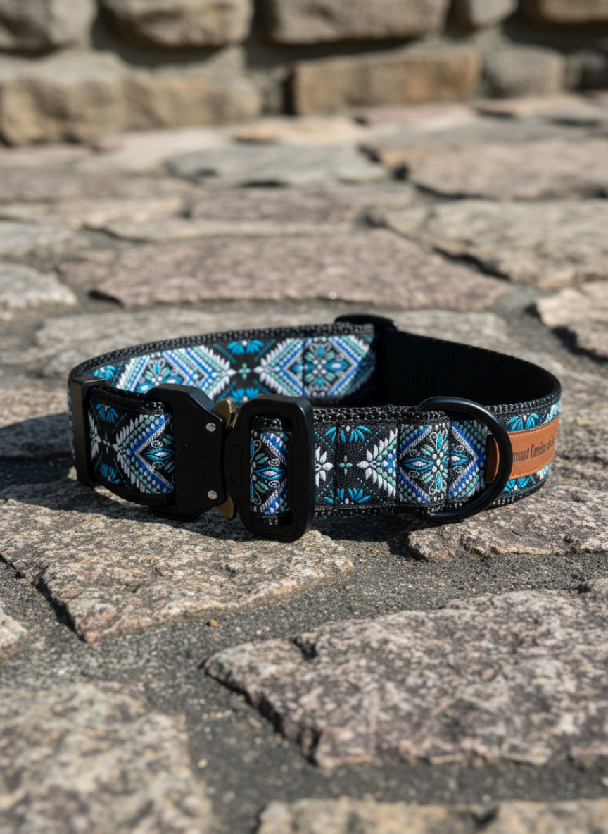 Dog Collar L Wide Adjustable 21-28" Tactical Buckle